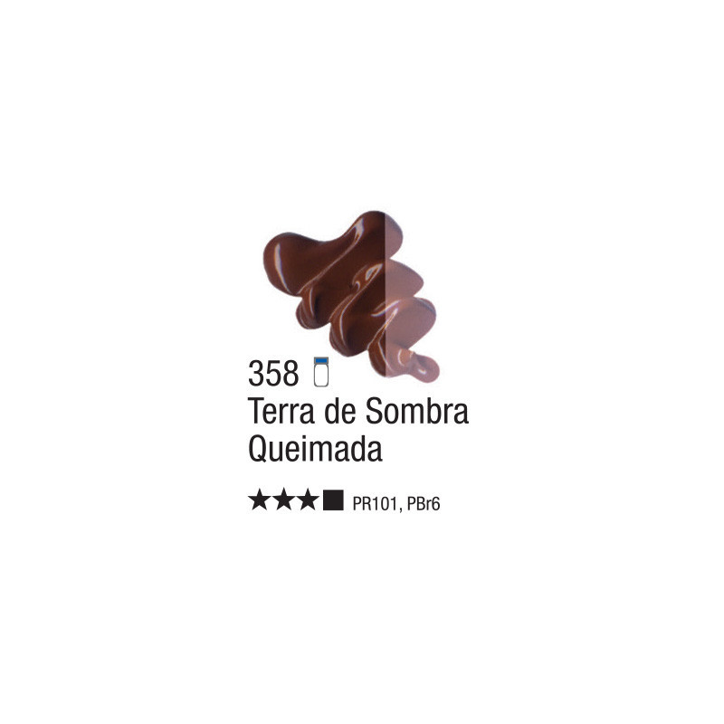Tinta a Óleo para Tela - 20 ml - Acrilex - Terra de Sombra Queimada