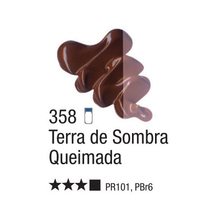 Tinta a Óleo para Tela - 20 ml - Acrilex - Terra de Sombra Queimada