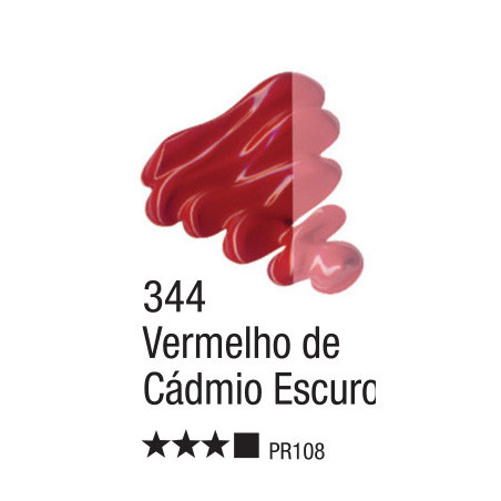 Tinta a Óleo para Tela - 20 ml - Acrilex - Vermelho Cádmio Escuro