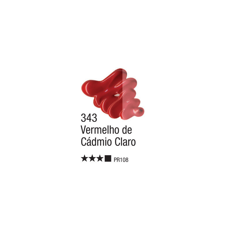 Tinta a Óleo para Tela - 20 ml - Acrilex - Vermelho Cádmio Claro