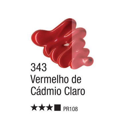Tinta a Óleo para Tela - 20 ml - Acrilex - Vermelho Cádmio Claro