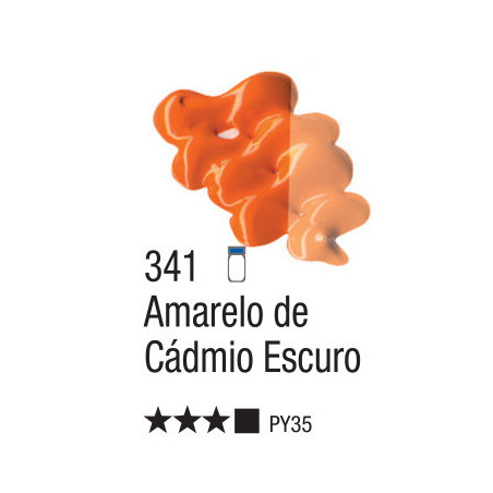 Tinta a Óleo para Tela - 20 ml - Acrilex - Amarelo Cádmio Escuro